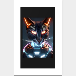 Cyberpunk Cat - Modern Digital Art Posters and Art